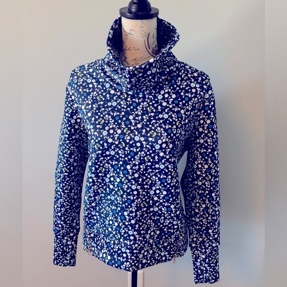 ADDISON BAY Everyday Pullover Courtside Multi Blue Floral, Bottom Zip XS NWT - Picture 4 of 7
